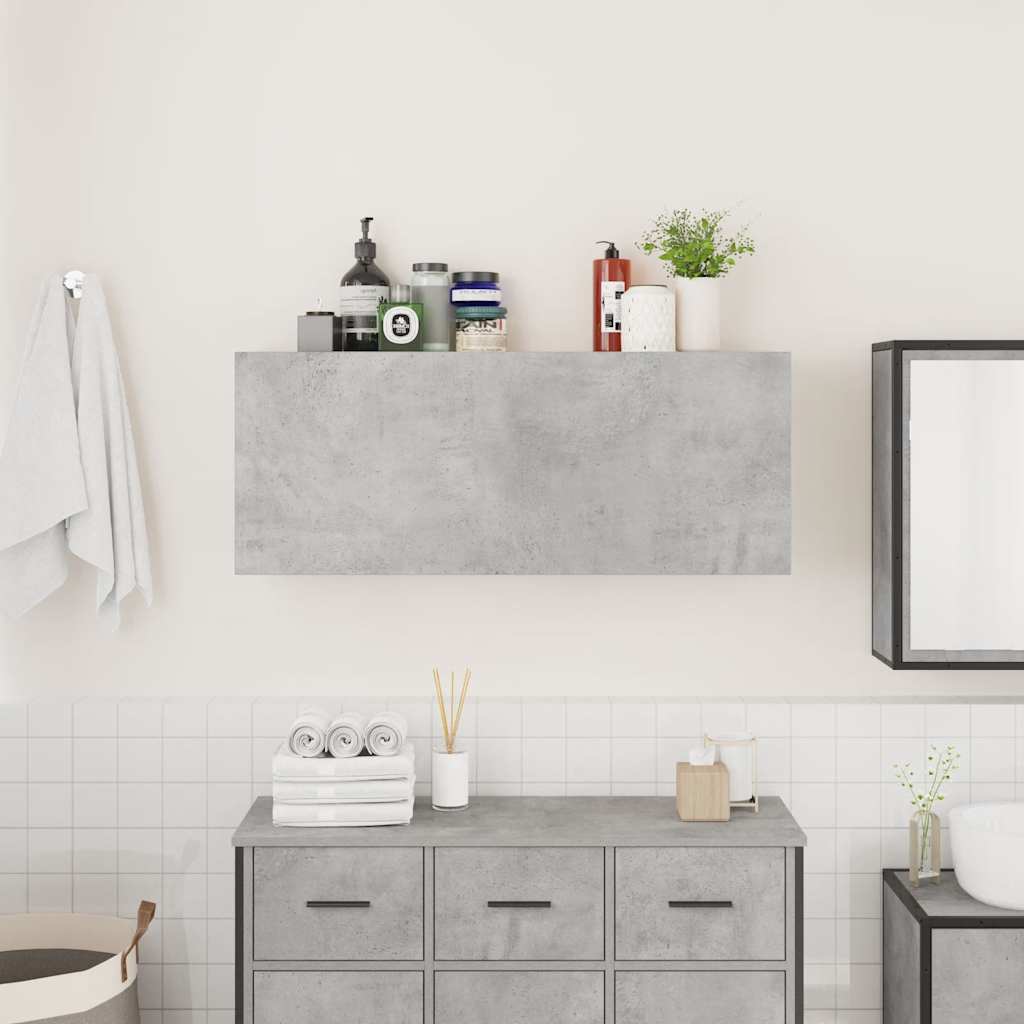 vidaXL Dulap perete baie, gri beton, 100x25x40 cm, lemn prelucrat vidaXL Dulap perete baie, gri beton, 100x25x40 cm, lemn prelucrat