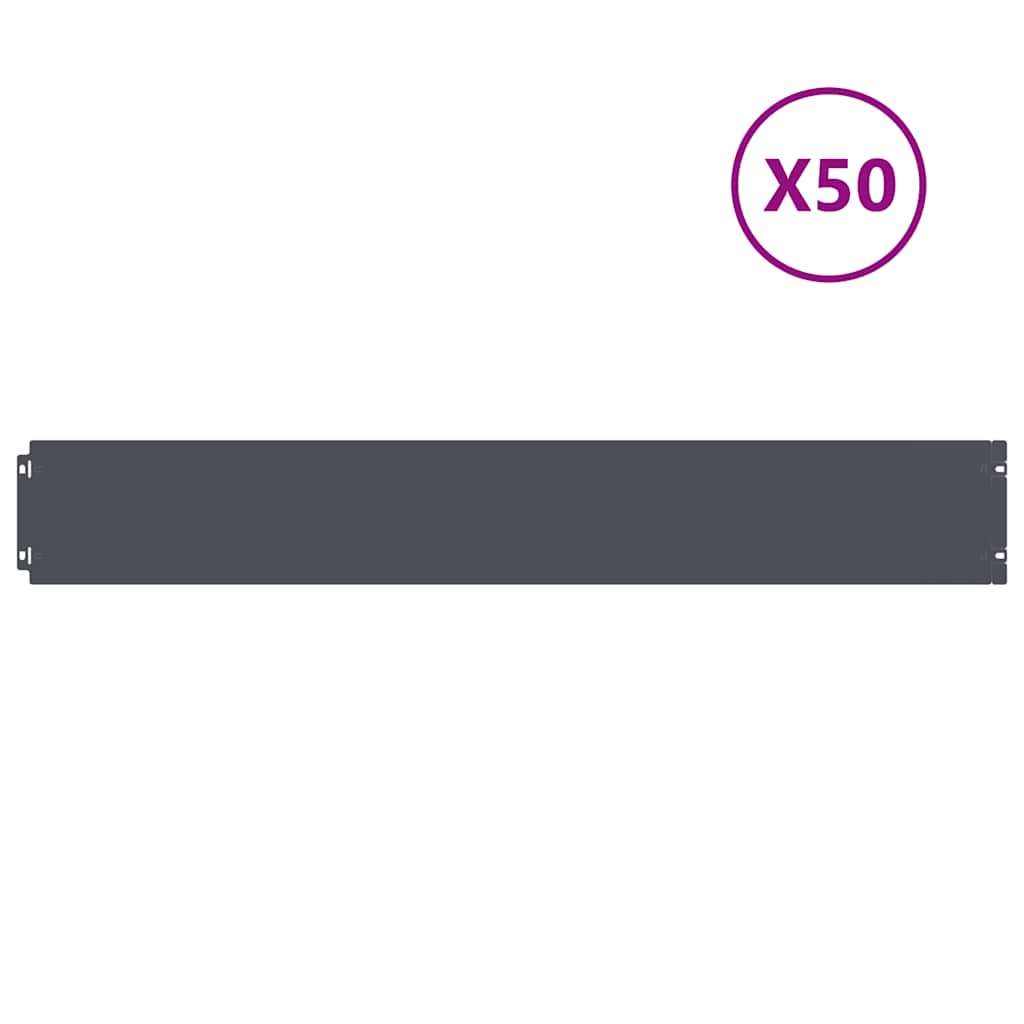 vidaXL Borduri de gazon 50 buc Antracit 15x103 cm Oțel laminat la rece