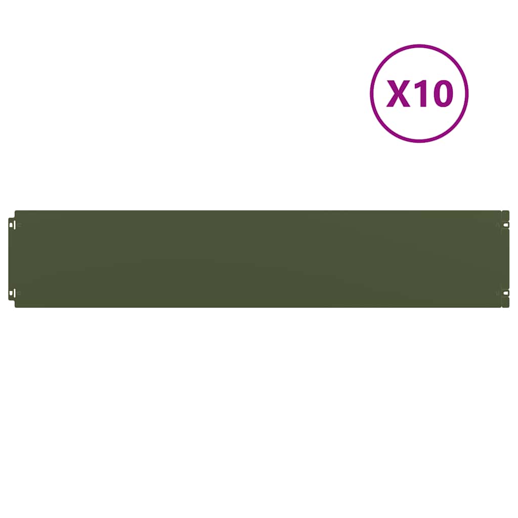 vidaXL Borduri de gazon 10 buc Verde olive Oțel laminat la rece vidaXL Borduri de gazon 10 buc Verde olive Oțel laminat la rece