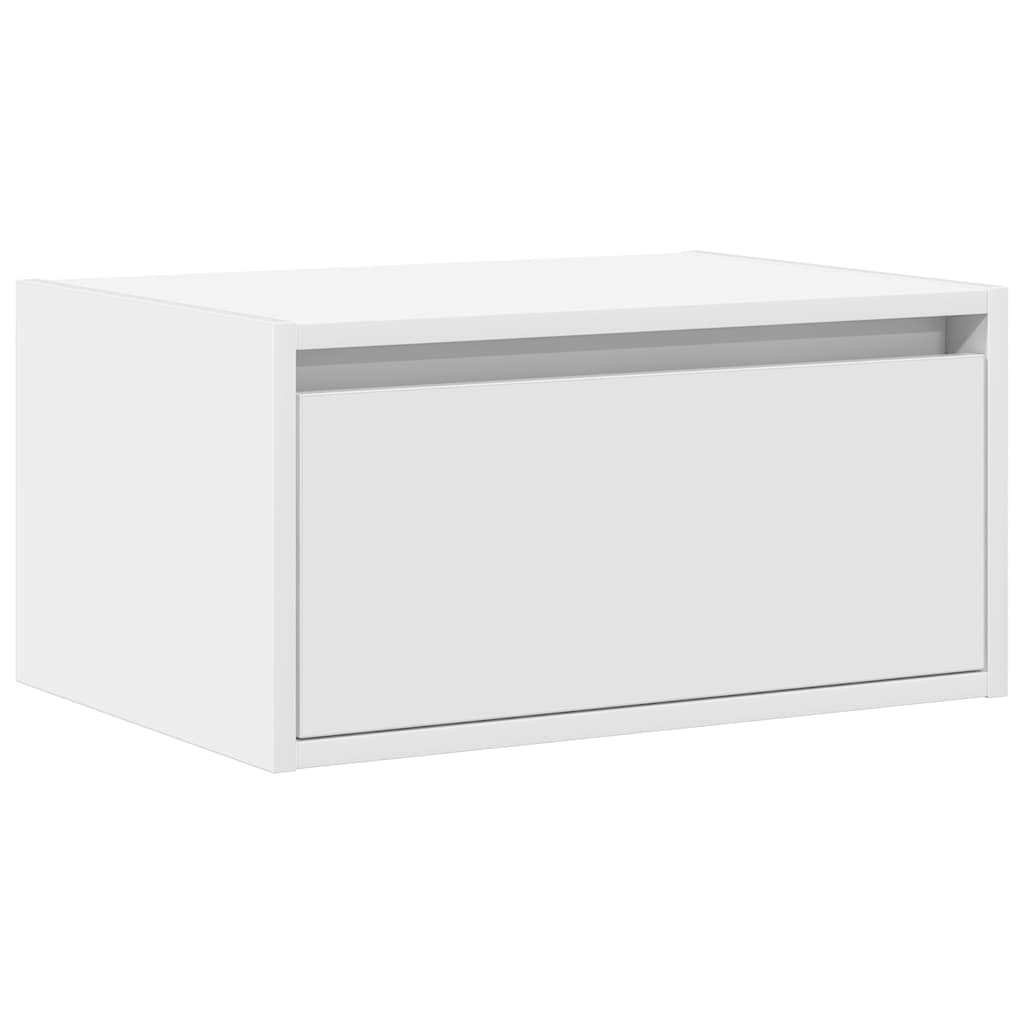 vidaXL Noptieră montată pe perete cu lumini LED, alb