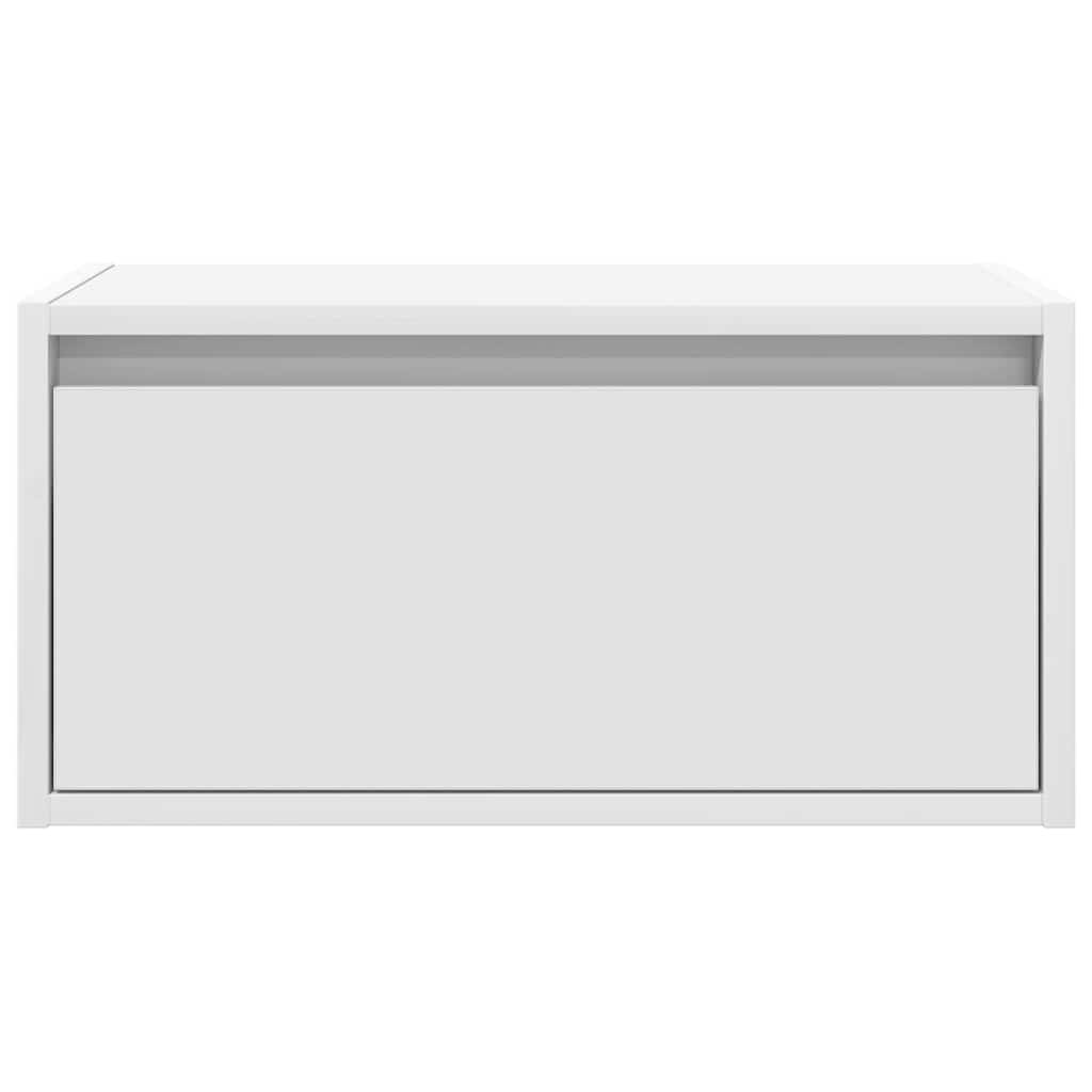 vidaXL Noptieră montată pe perete cu lumini LED, alb