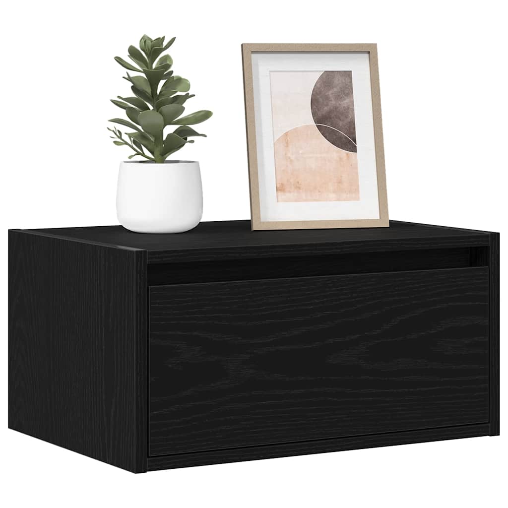 vidaXL Noptiere montate pe perete cu lumini LED 2 buc Stejar negru vidaXL Noptiere montate pe perete cu lumini LED 2 buc Stejar negru