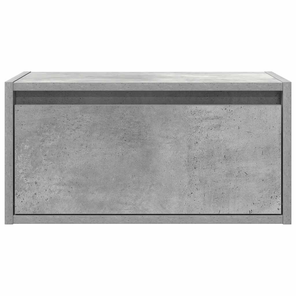 vidaXL Noptieră montată pe perete cu lumini LED, gri beton vidaXL Noptieră montată pe perete cu lumini LED, gri beton