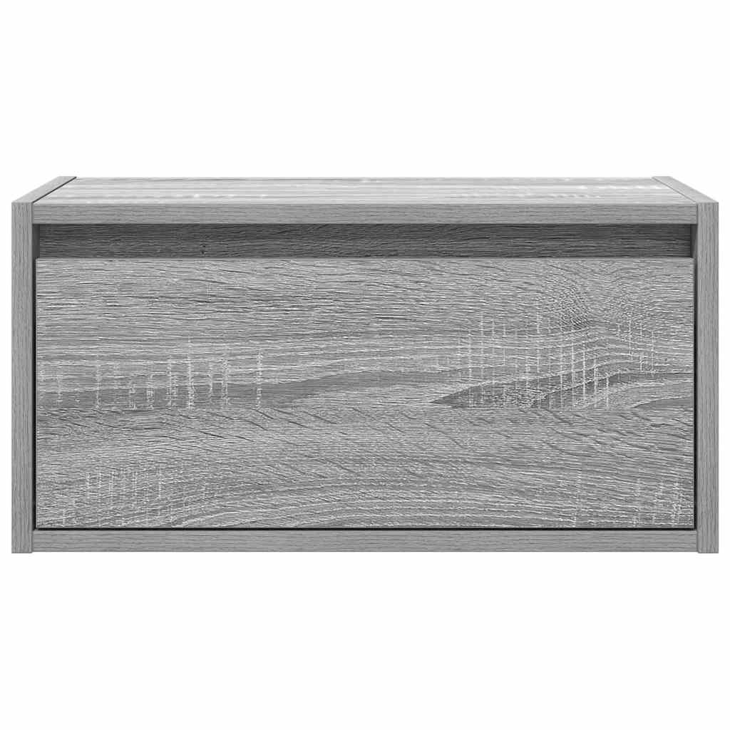 vidaXL Noptiere montate pe perete cu lumini LED, 2 buc., sonoma gri vidaXL Noptiere montate pe perete cu lumini LED, 2 buc., sonoma gri