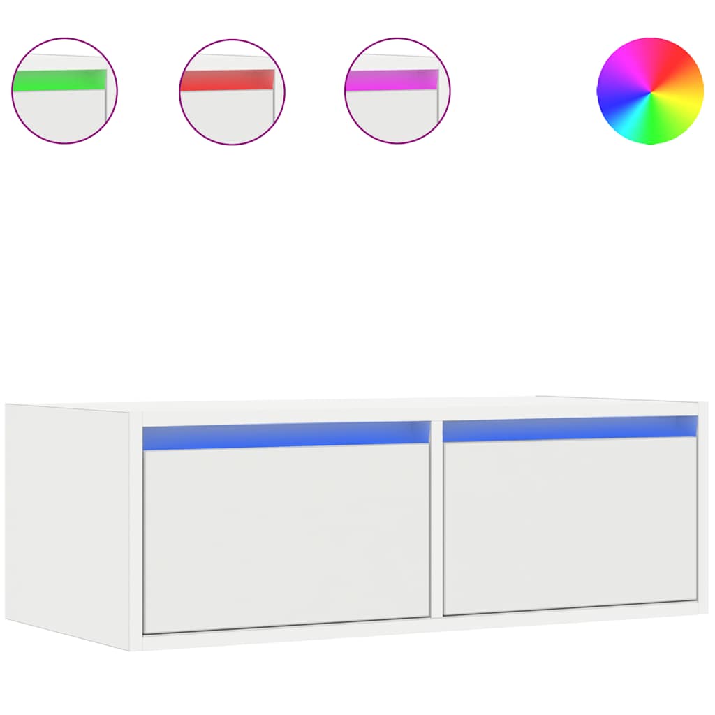 vidaXL Dulap TV cu lumini LED alb 75x35,5x25 cm vidaXL Dulap TV cu lumini LED alb 75x35,5x25 cm
