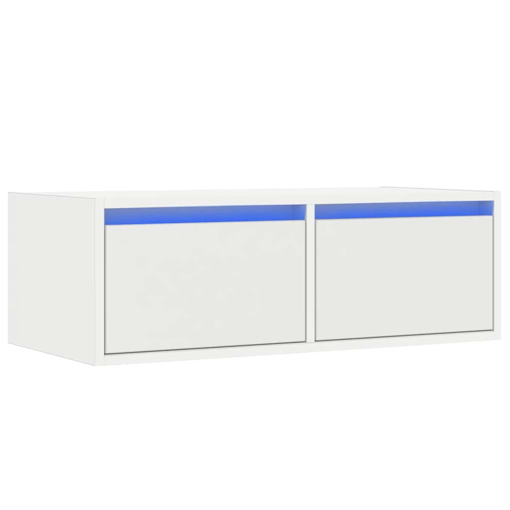 vidaXL Dulap TV cu lumini LED alb 75x35,5x25 cm vidaXL Dulap TV cu lumini LED alb 75x35,5x25 cm