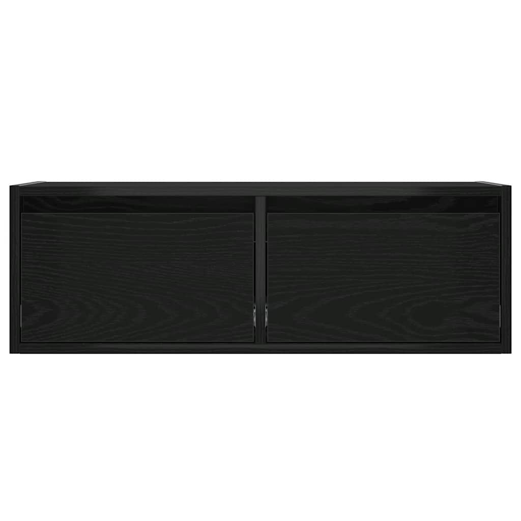 vidaXL Dulap TV cu lumini LED Stejar negru 75x35,5x25 cm vidaXL Dulap TV cu lumini LED Stejar negru 75x35,5x25 cm