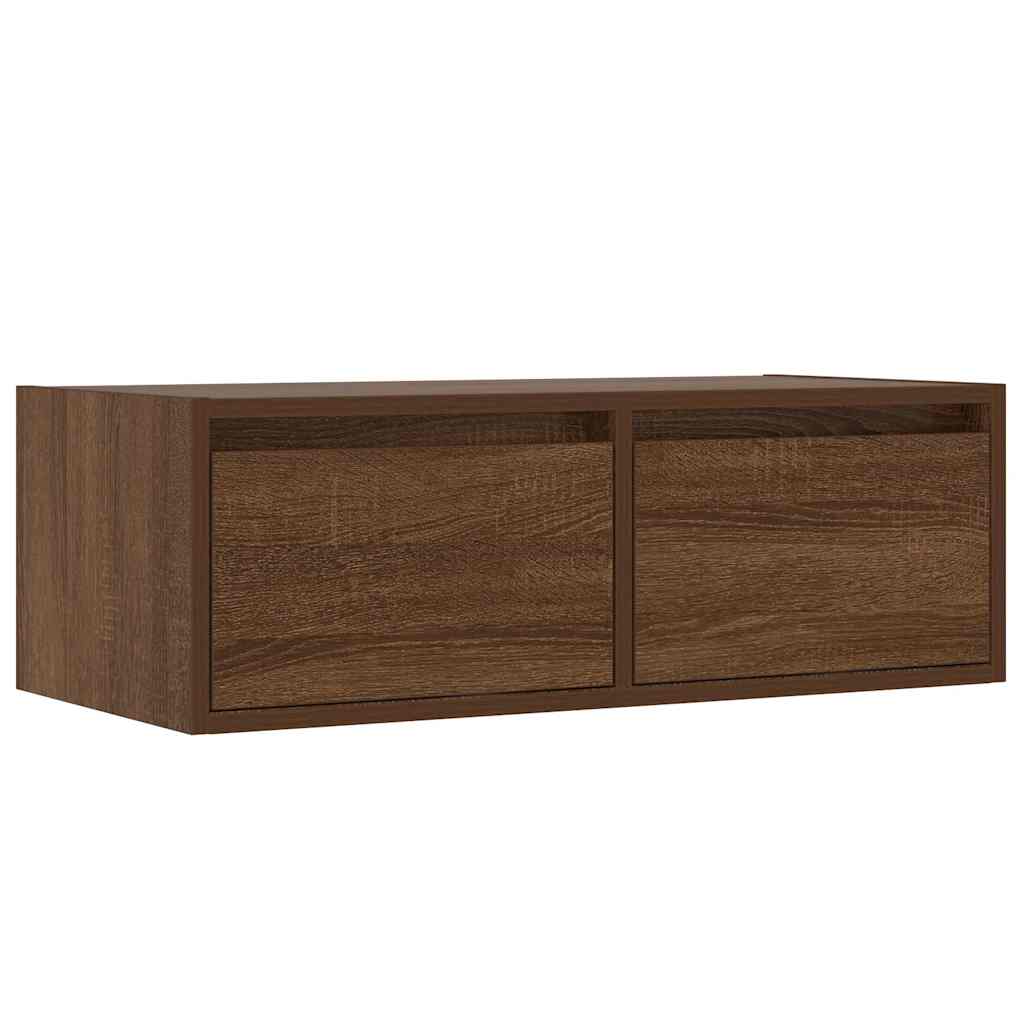 vidaXL Comodă TV cu lumini LED, stejar maro, 75x35,5x25 cm vidaXL Comodă TV cu lumini LED, stejar maro, 75x35,5x25 cm
