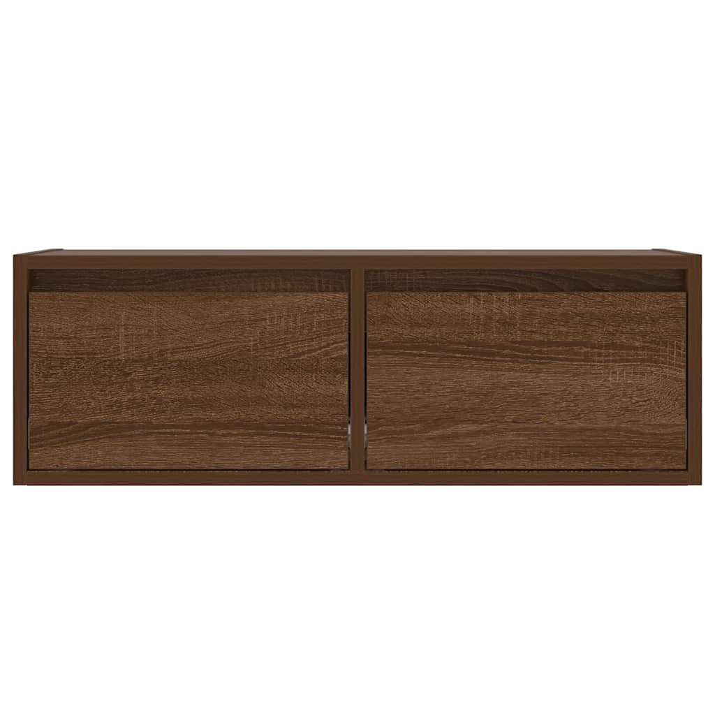 vidaXL Comodă TV cu lumini LED, stejar maro, 75x35,5x25 cm vidaXL Comodă TV cu lumini LED, stejar maro, 75x35,5x25 cm