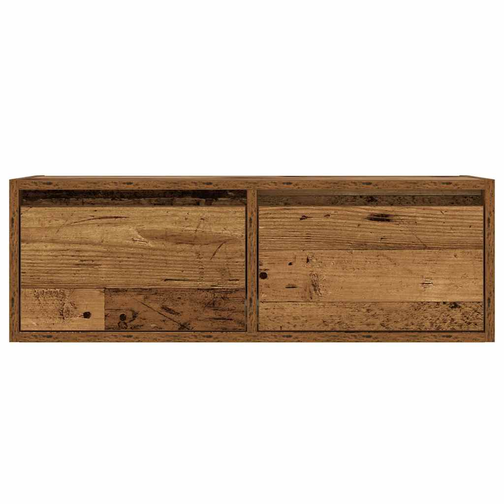 vidaXL Comodă TV cu lumini LED, lemn vechi, 75x35,5x25 cm vidaXL Comodă TV cu lumini LED, lemn vechi, 75x35,5x25 cm