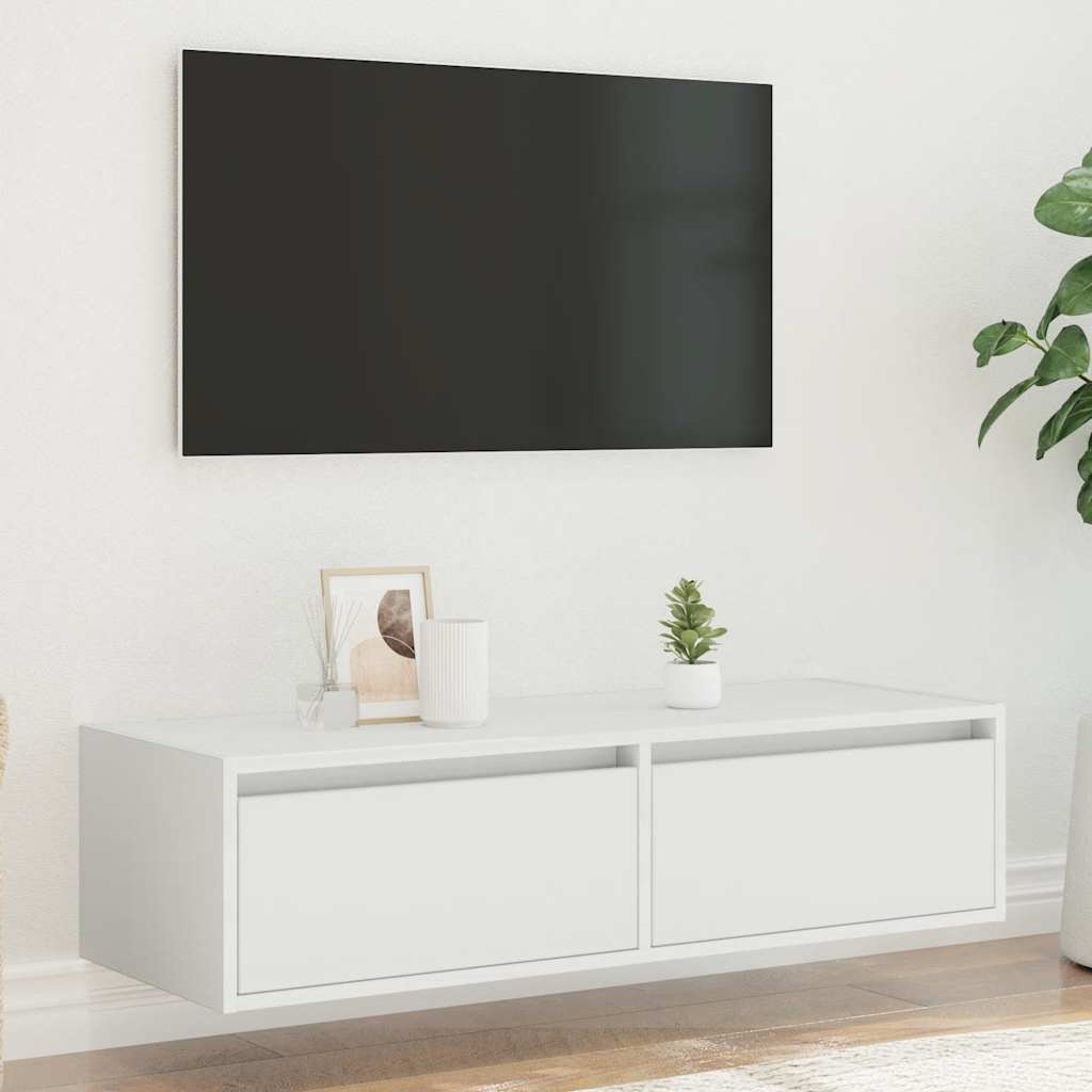 vidaXL Dulap TV cu lumini LED alb 100X35,5x25 cm vidaXL Dulap TV cu lumini LED alb 100X35,5x25 cm