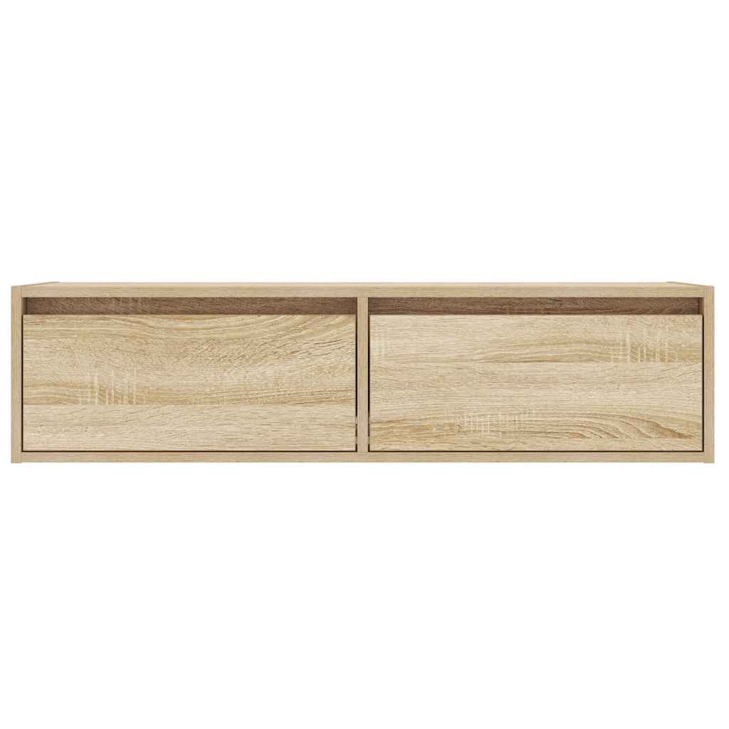 vidaXL Comodă TV cu lumini LED, stejar sonoma, 100X35,5x25 cm