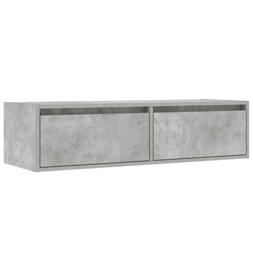 vidaXL Comodă TV cu lumini LED, gri beton, 100X35,5x25 cm vidaXL Comodă TV cu lumini LED, gri beton, 100X35,5x25 cm