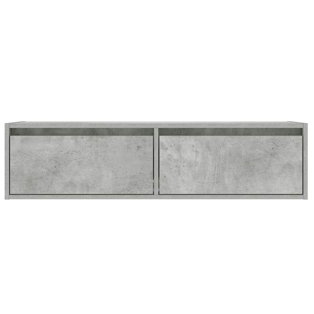 vidaXL Comodă TV cu lumini LED, gri beton, 100X35,5x25 cm vidaXL Comodă TV cu lumini LED, gri beton, 100X35,5x25 cm