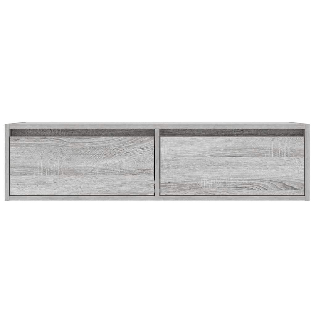 vidaXL Comodă TV cu lumini LED, gri sonoma, 100X35,5x25 cm vidaXL Comodă TV cu lumini LED, gri sonoma, 100X35,5x25 cm