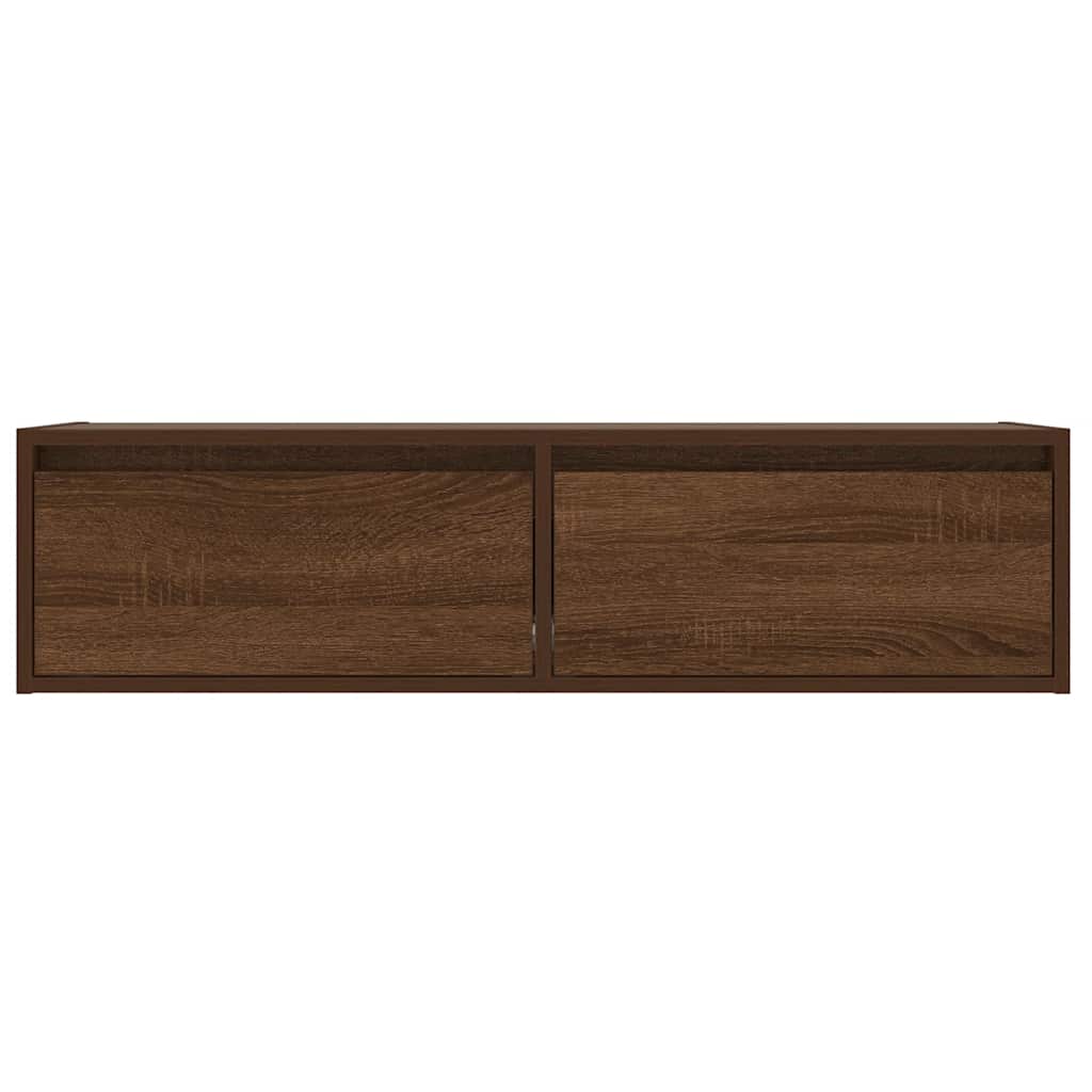 vidaXL Comodă TV cu lumini LED, stejar maro, 100X35,5x25 cm