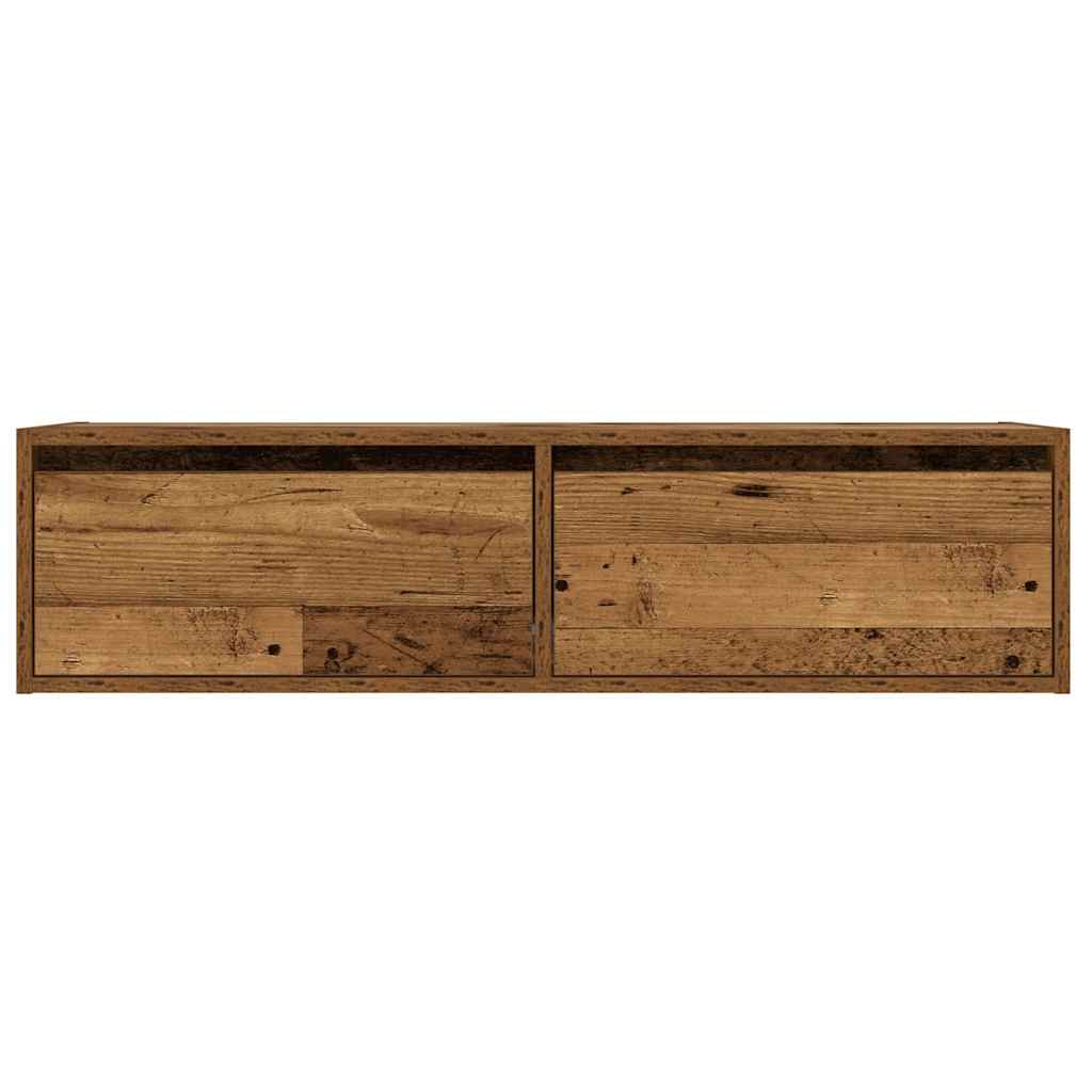 vidaXL Comodă TV cu lumini LED, lemn vechi, 100X35,5x25 cm vidaXL Comodă TV cu lumini LED, lemn vechi, 100X35,5x25 cm