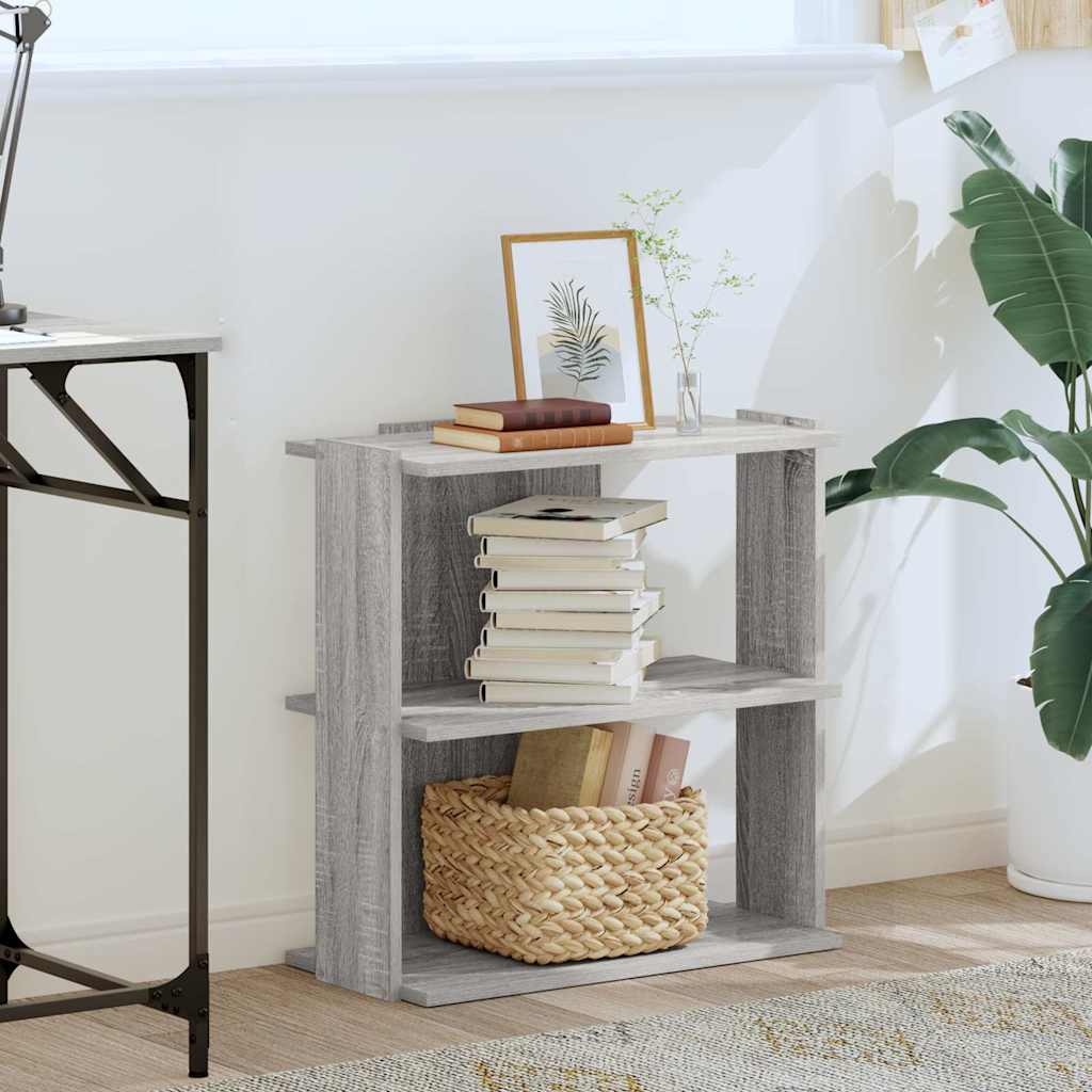 vidaXL Bibliotecă cu 3 niveluri gri sonoma 60x30x60 cm lemn compozit vidaXL Bibliotecă cu 3 niveluri gri sonoma 60x30x60 cm lemn compozit