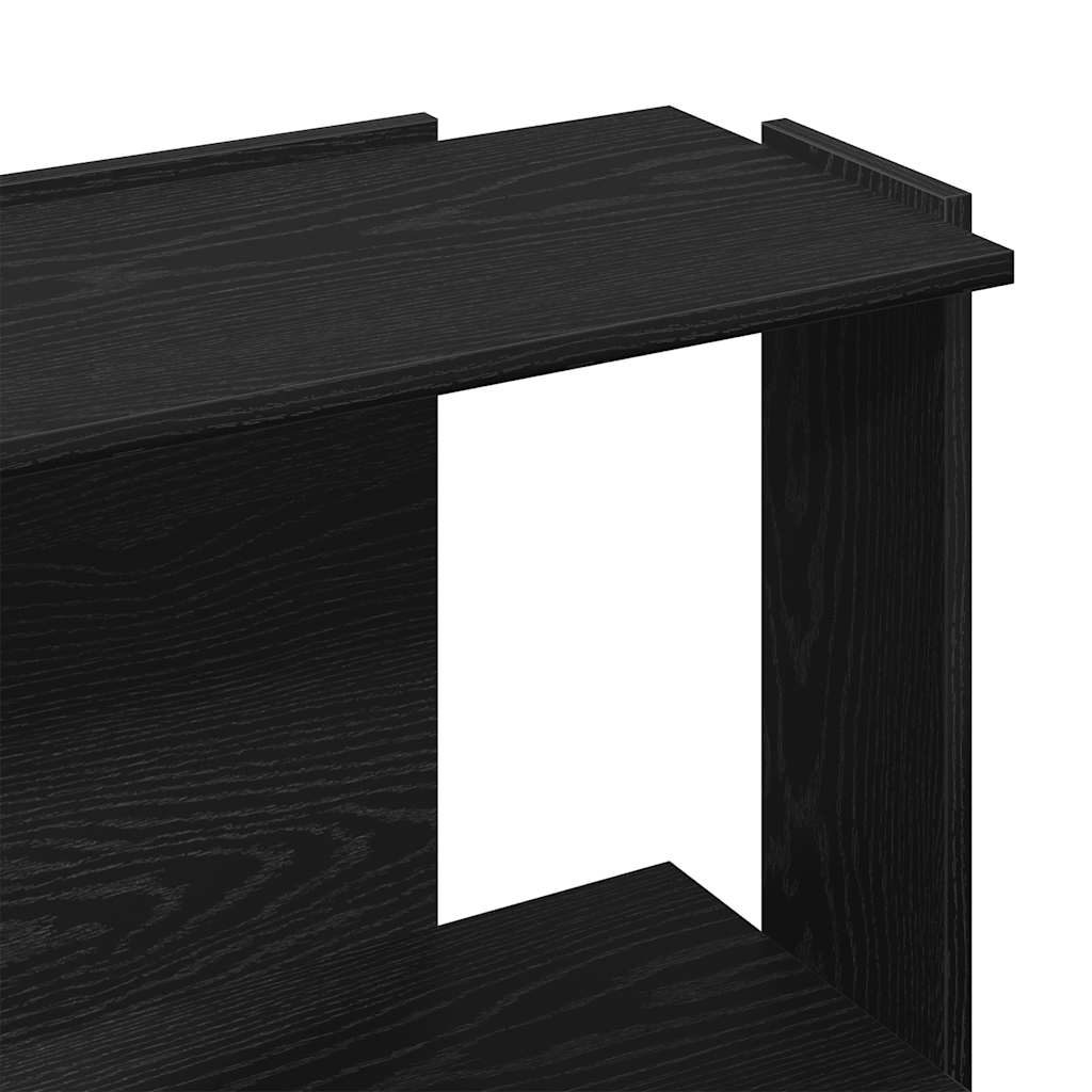 vidaXL Bibliotecă cu 3 etaje, negru, 60x30x80 cm, lemn de prelucrare vidaXL Bibliotecă cu 3 etaje, negru, 60x30x80 cm, lemn de prelucrare