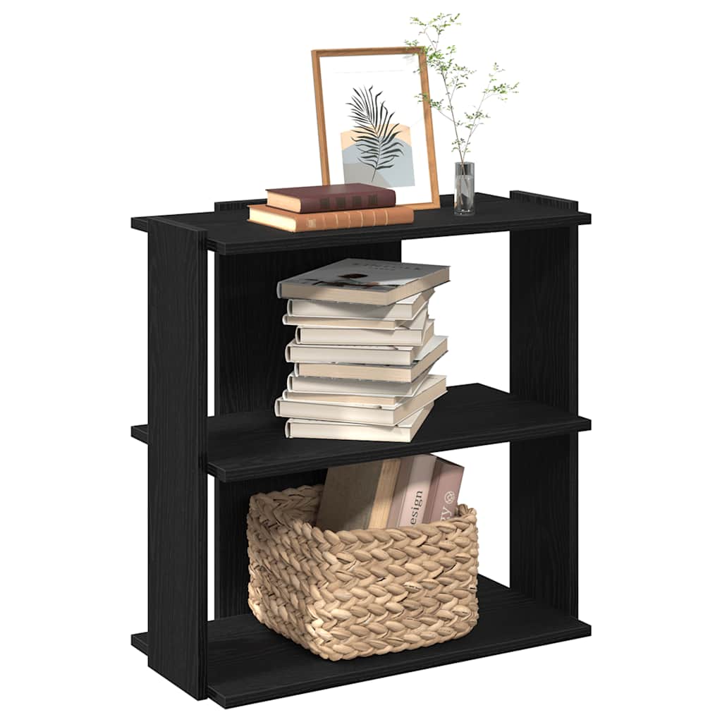 vidaXL Bibliotecă cu 3 etaje, negru, 60x30x80 cm, lemn de prelucrare vidaXL Bibliotecă cu 3 etaje, negru, 60x30x80 cm, lemn de prelucrare