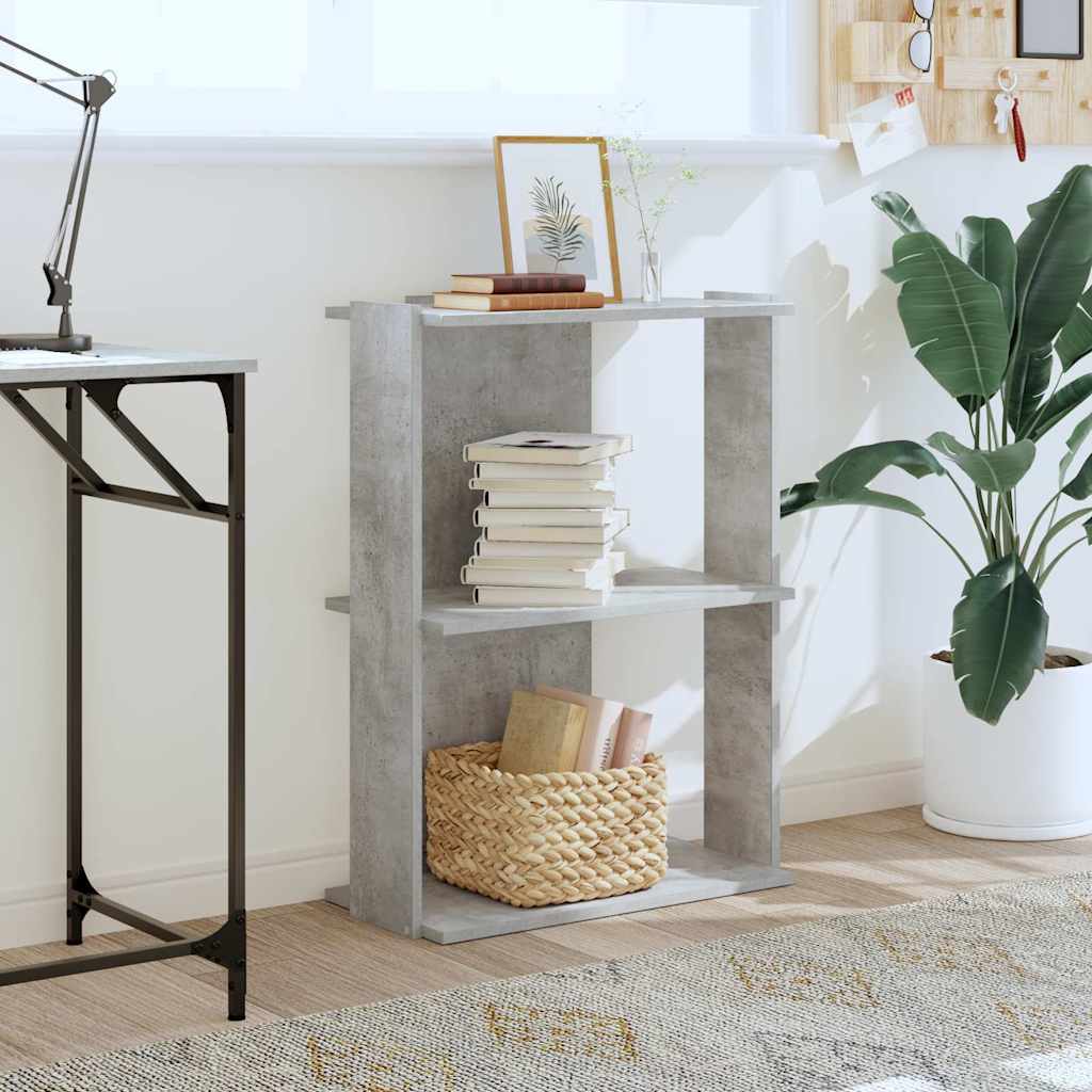 vidaXL Bibliotecă cu 3 niveluri, gri beton, 60x30x80 cm lemn prelucrat vidaXL Bibliotecă cu 3 niveluri, gri beton, 60x30x80 cm lemn prelucrat