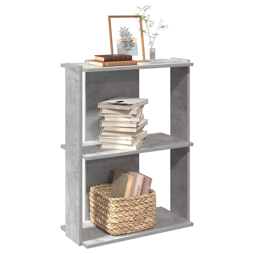 vidaXL Bibliotecă cu 3 niveluri, gri beton, 60x30x80 cm lemn prelucrat vidaXL Bibliotecă cu 3 niveluri, gri beton, 60x30x80 cm lemn prelucrat