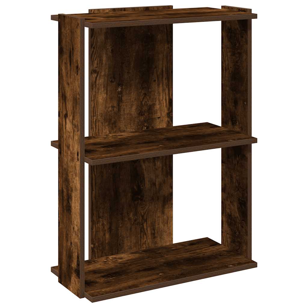 vidaXL Bibliotecă cu 3 etaje stejar afumat 60x30x80 cm lemn prelucrat vidaXL Bibliotecă cu 3 etaje stejar afumat 60x30x80 cm lemn prelucrat