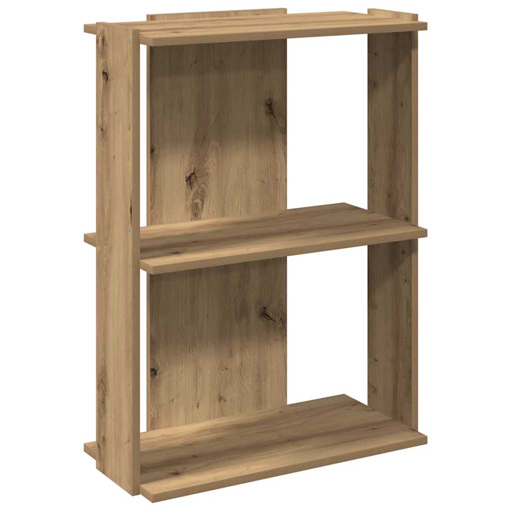 vidaXL Bibliotecă 3 etaje stejar artizanal 60x30x80 cm lemn prelucrat