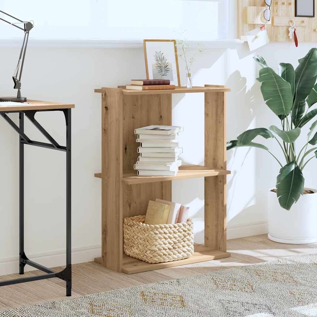 vidaXL Bibliotecă 3 etaje stejar artizanal 60x30x80 cm lemn prelucrat