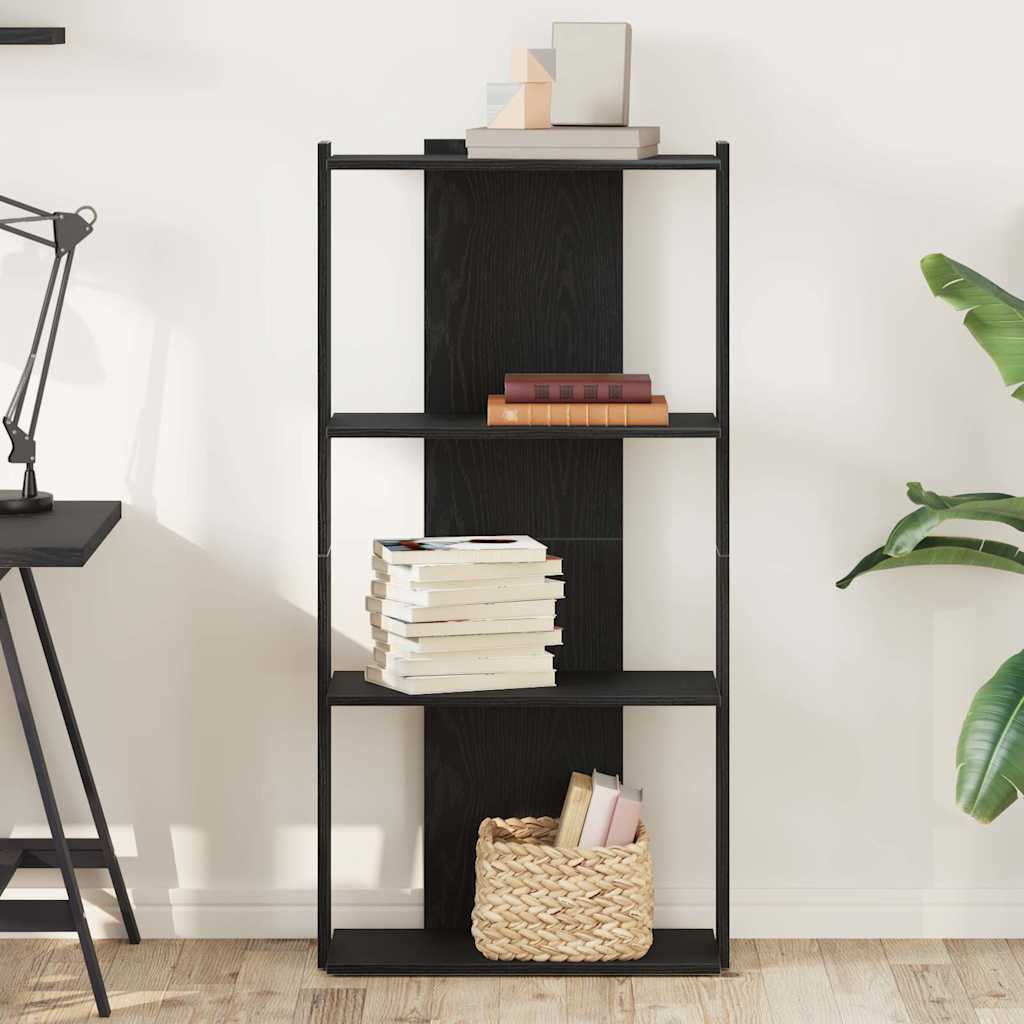 vidaXL Bibliotecă cu 3 niveluri, negru, 60x30x120 cm, lemn prelucrat vidaXL Bibliotecă cu 3 niveluri, negru, 60x30x120 cm, lemn prelucrat