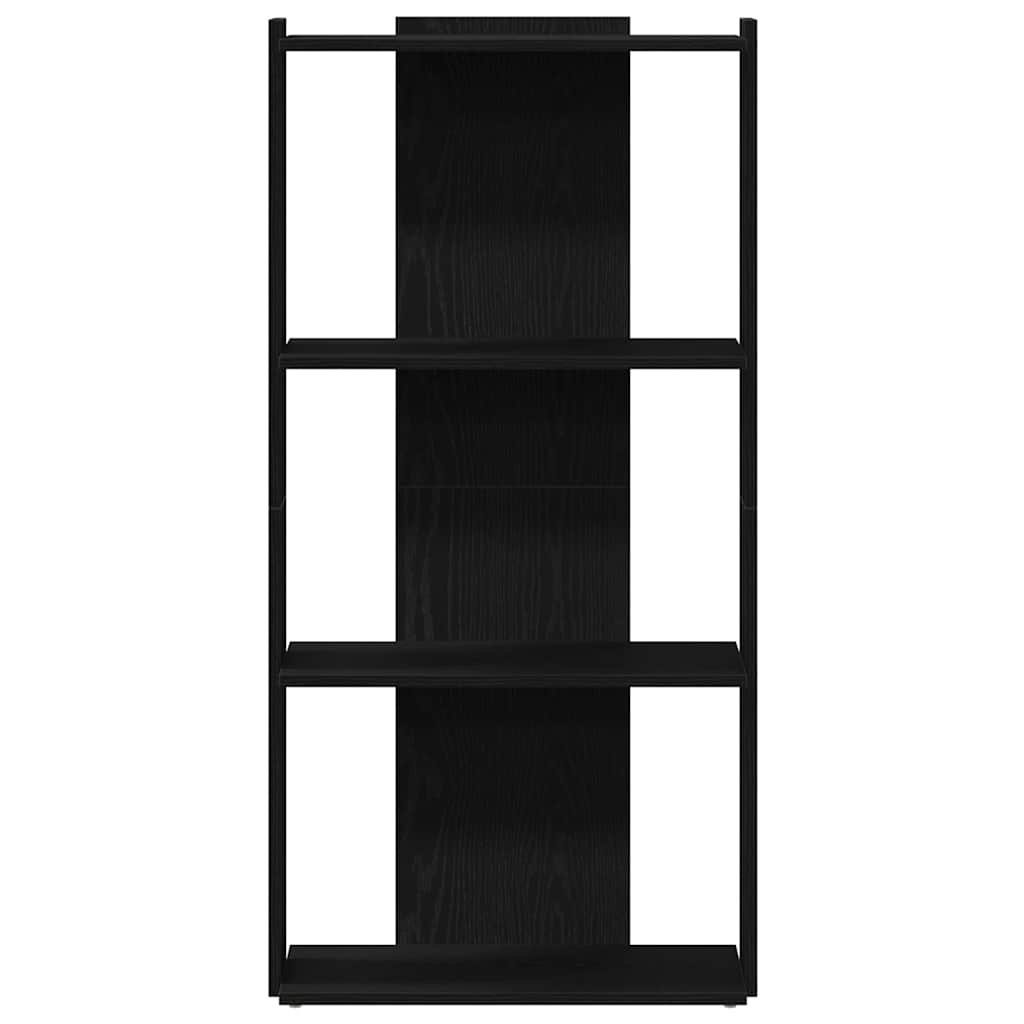 vidaXL Bibliotecă cu 3 niveluri, negru, 60x30x120 cm, lemn prelucrat vidaXL Bibliotecă cu 3 niveluri, negru, 60x30x120 cm, lemn prelucrat