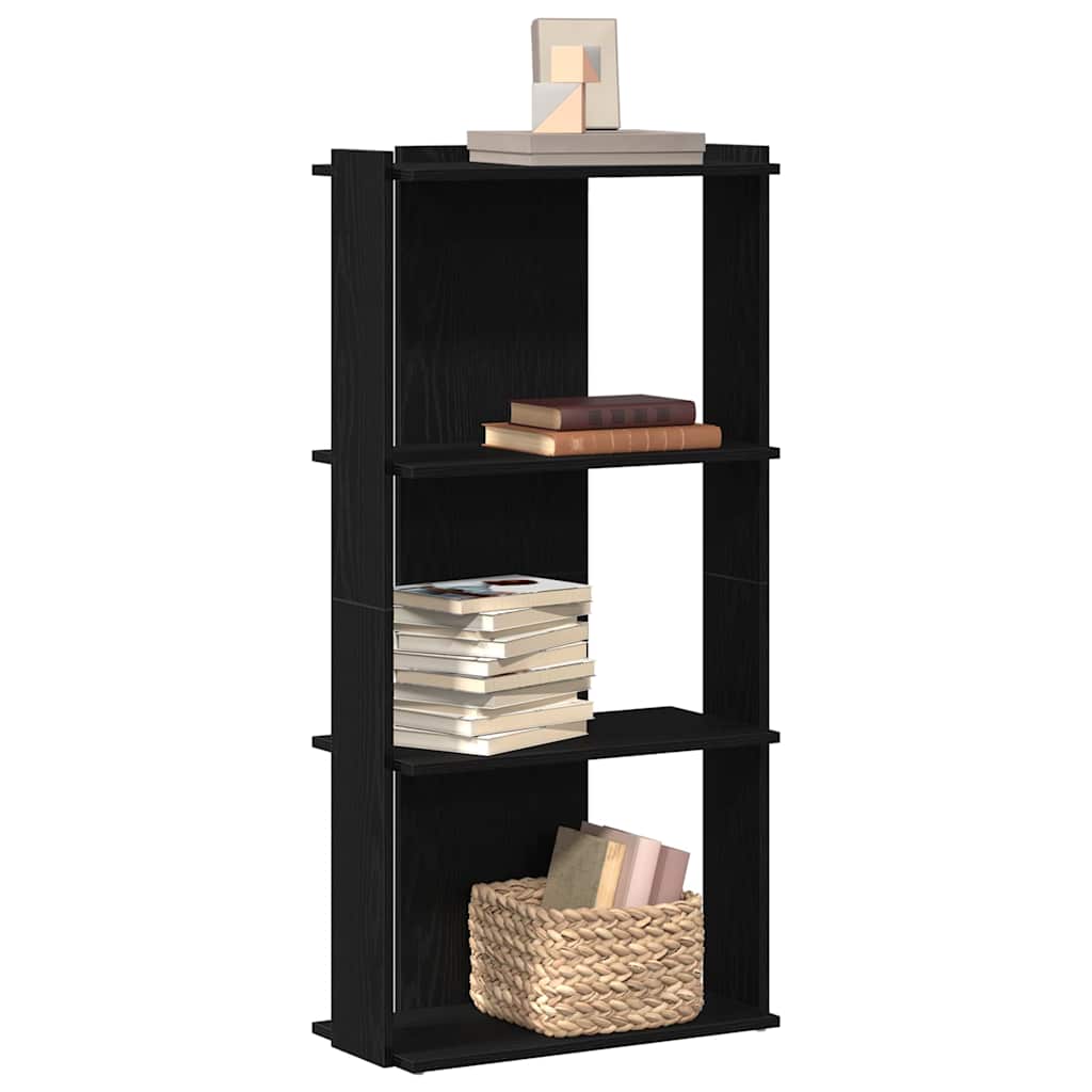 vidaXL Bibliotecă cu 3 niveluri, negru, 60x30x120 cm, lemn prelucrat vidaXL Bibliotecă cu 3 niveluri, negru, 60x30x120 cm, lemn prelucrat