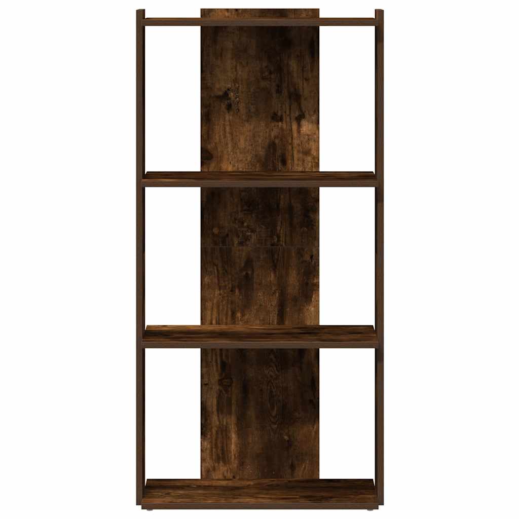 vidaXL Bibliotecă 3 niveluri stejar afumat 60x30x120 cm lemn prelucrat vidaXL Bibliotecă 3 niveluri stejar afumat 60x30x120 cm lemn prelucrat