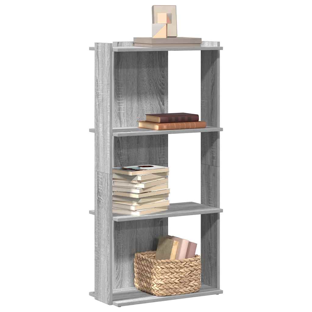 vidaXL Bibliotecă cu 3 niveluri gri sonoma 60x30x120 cm lemn prelucrat vidaXL Bibliotecă cu 3 niveluri gri sonoma 60x30x120 cm lemn prelucrat