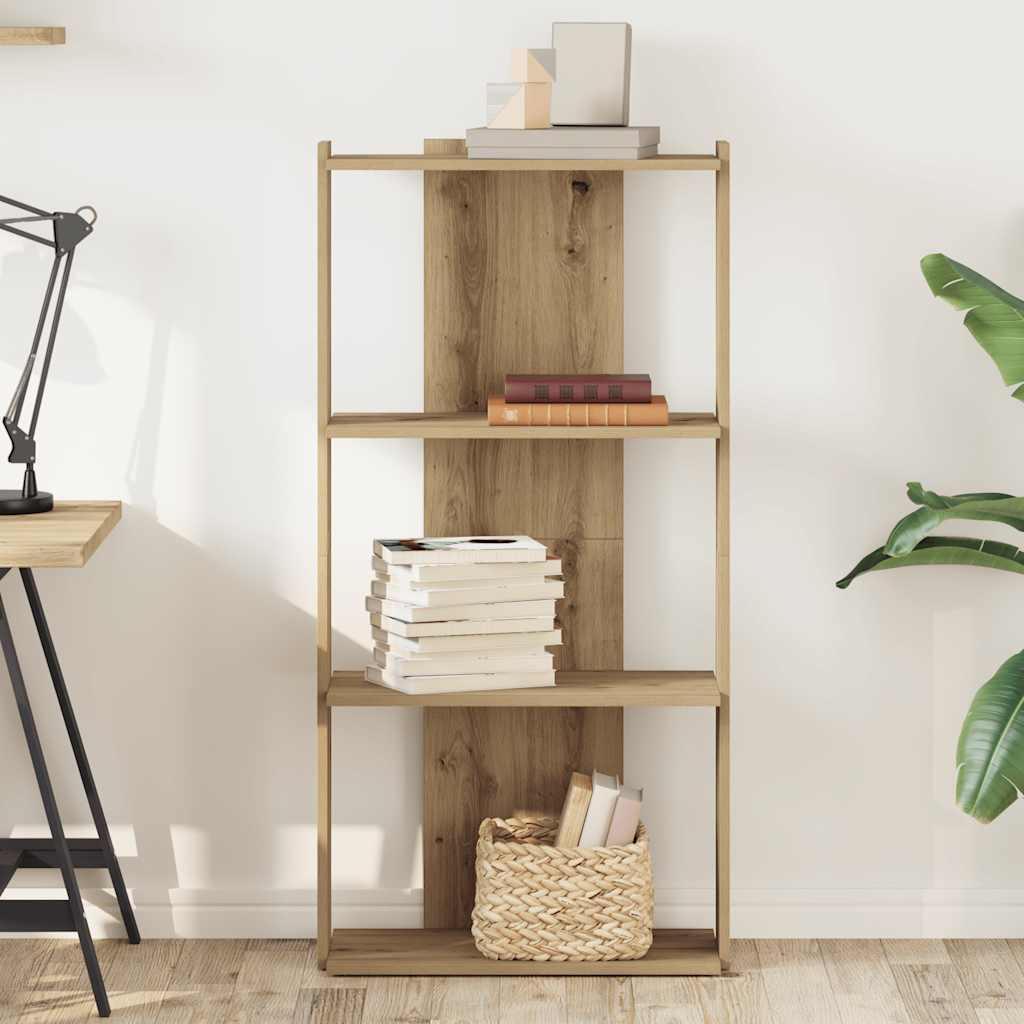 vidaXL Bibliotecă 3 etaje stejar artizanal 60x30x120 cm lemn prelucrat vidaXL Bibliotecă 3 etaje stejar artizanal 60x30x120 cm lemn prelucrat