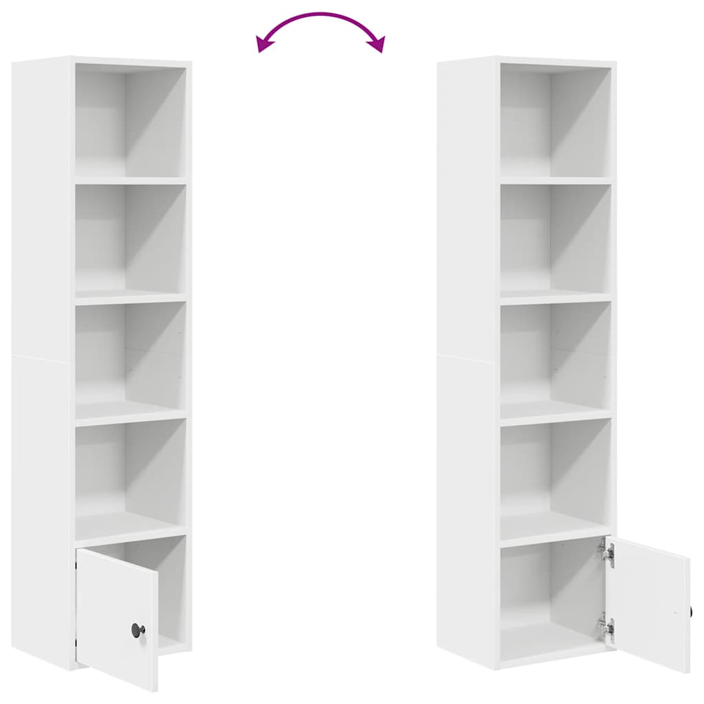 vidaXL Bibliotecă, alb, 31x24x127 cm, lemn prelucrat vidaXL Bibliotecă, alb, 31x24x127 cm, lemn prelucrat