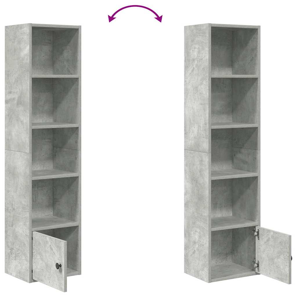 vidaXL Bibliotecă, gri beton, 31x24x127 cm, lemn prelucrat vidaXL Bibliotecă, gri beton, 31x24x127 cm, lemn prelucrat