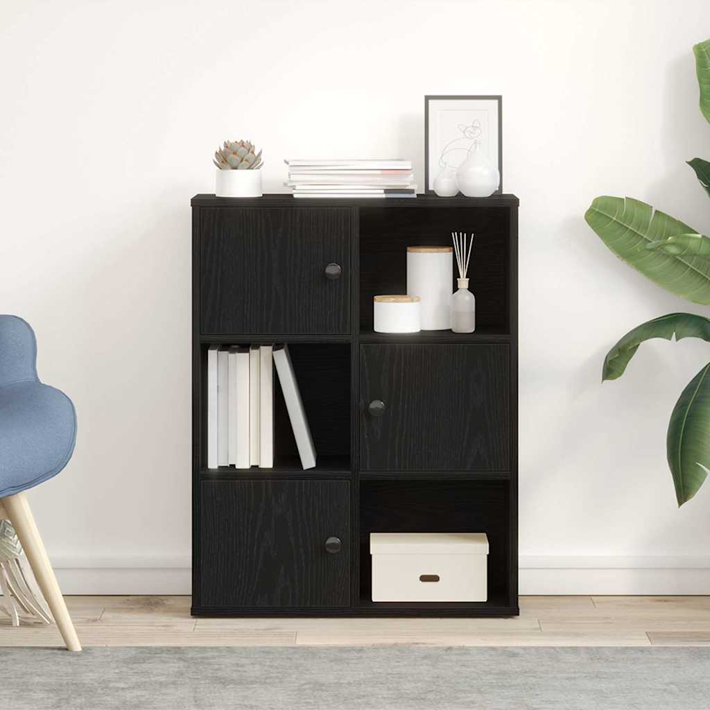 vidaXL Bibliotecă Stejar negru 60x24x76,5 cm Lemn prelucrat vidaXL Bibliotecă Stejar negru 60x24x76,5 cm Lemn prelucrat