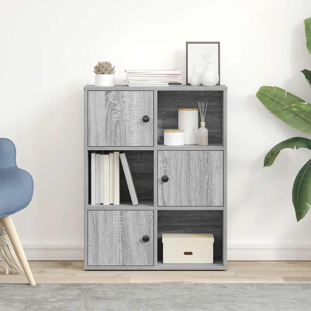 vidaXL Bibliotecă, gri sonoma, 60x24x76,5 cm, lemn prelucrat vidaXL Bibliotecă, gri sonoma, 60x24x76,5 cm, lemn prelucrat
