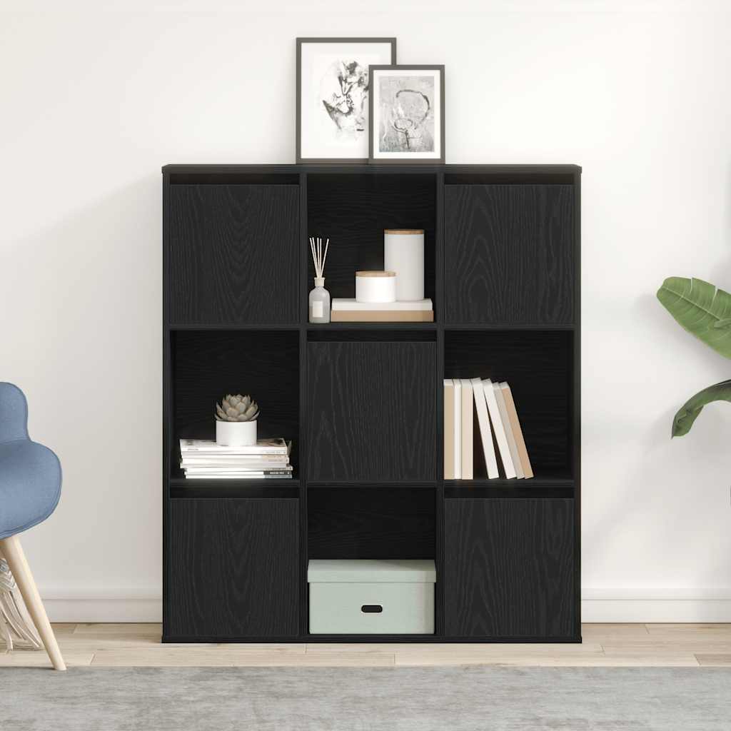 vidaXL Bibliotecă Stejar negru 89x24x101,5 cm Lemn prelucrat vidaXL Bibliotecă Stejar negru 89x24x101,5 cm Lemn prelucrat