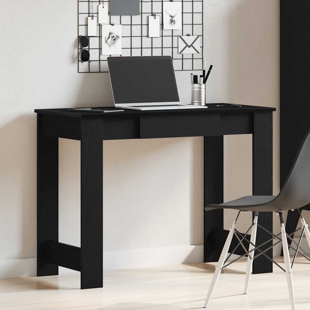 vidaXL Birou, negru,100x45x75 cm, lemn prelucrat