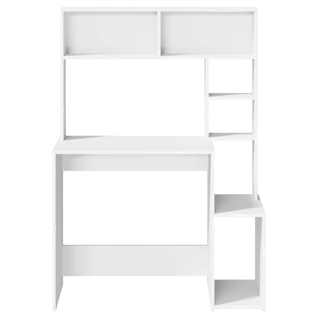 vidaXL Birou cu rafturi, alb, 100x45x140 cm, lemn compozit vidaXL Birou cu rafturi, alb, 100x45x140 cm, lemn compozit