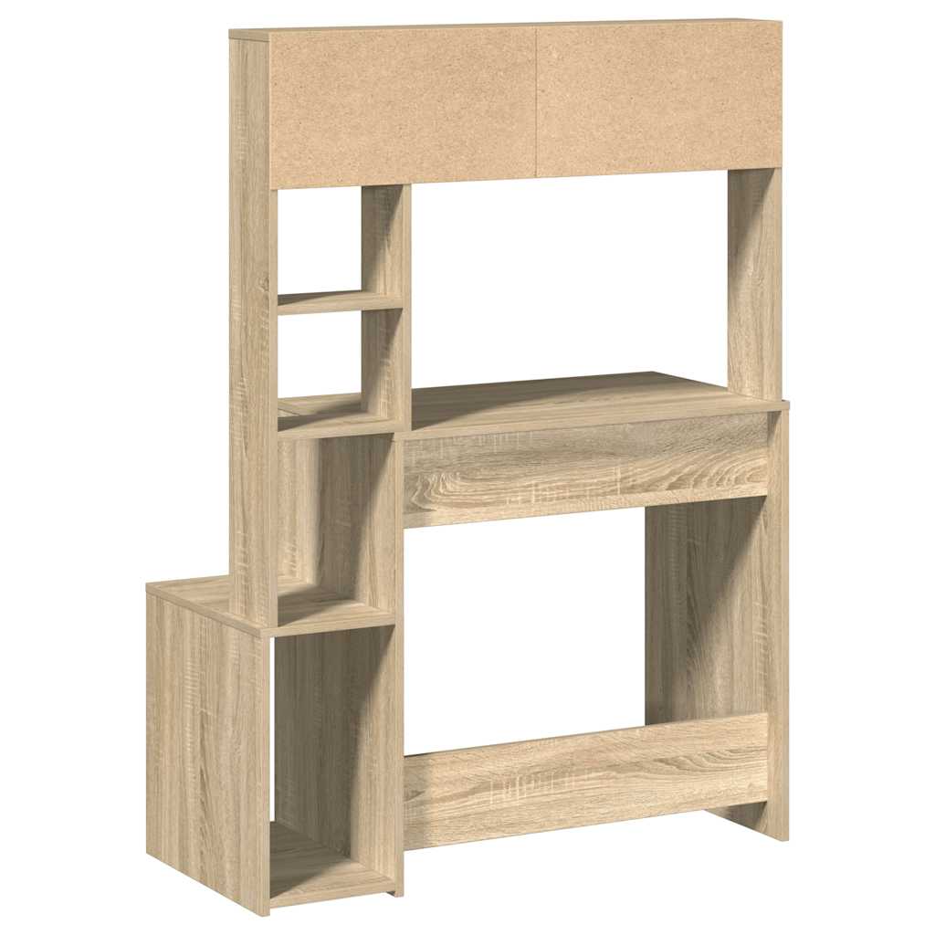 vidaXL Birou cu rafturi, stejar sonoma, 100x45x140 cm, lemn compozit vidaXL Birou cu rafturi, stejar sonoma, 100x45x140 cm, lemn compozit