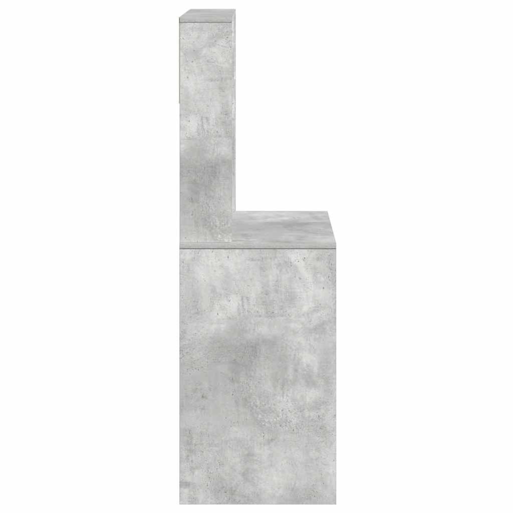 vidaXL Birou cu rafturi, gri beton, 100x45x140 cm, lemn compozit vidaXL Birou cu rafturi, gri beton, 100x45x140 cm, lemn compozit