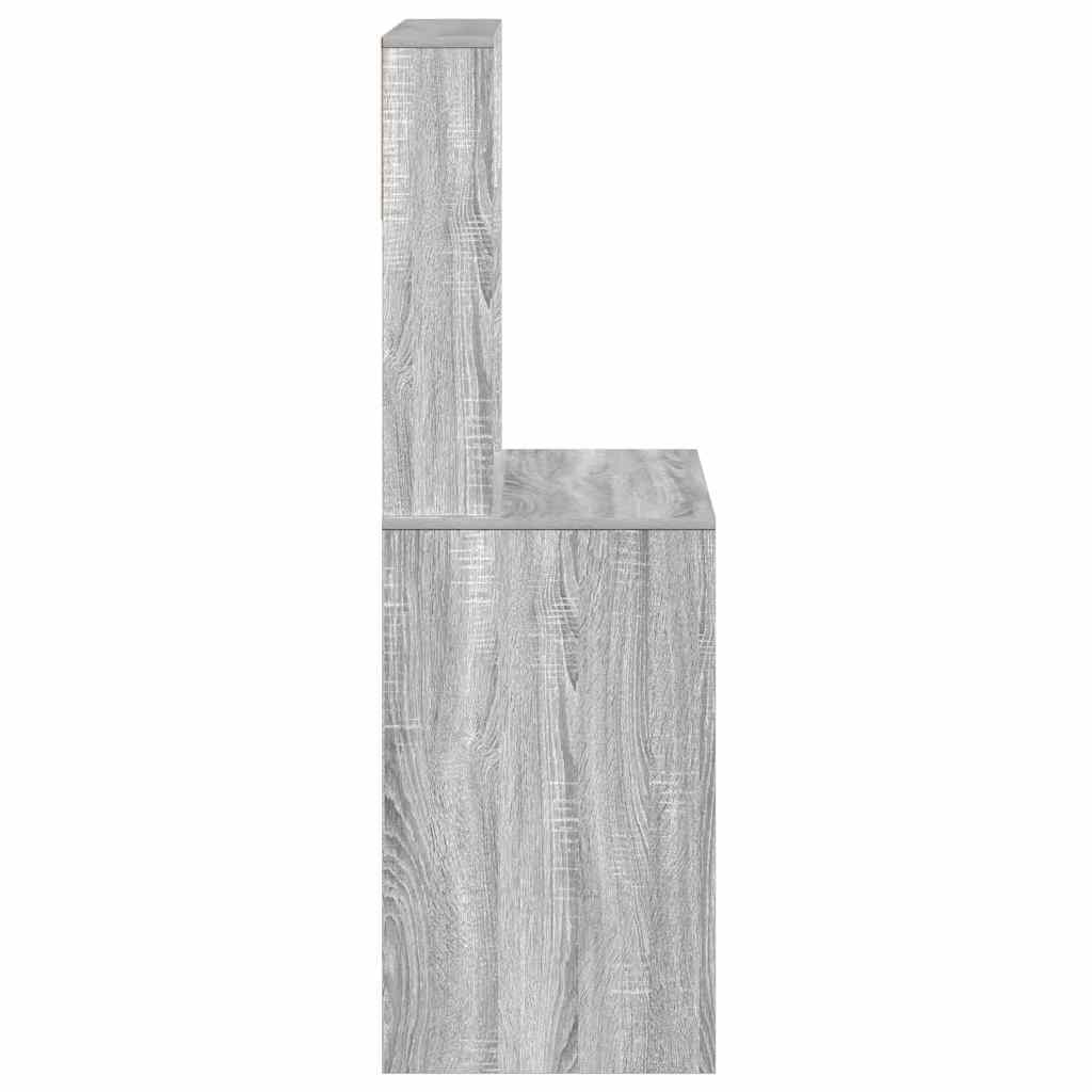 vidaXL Birou cu rafturi, gri sonoma, 100x45x140 cm, lemn compozit vidaXL Birou cu rafturi, gri sonoma, 100x45x140 cm, lemn compozit