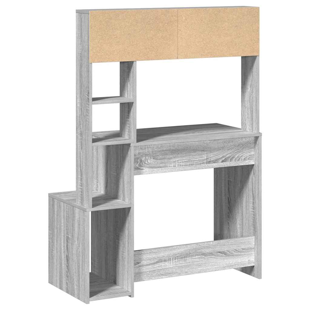 vidaXL Birou cu rafturi, gri sonoma, 100x45x140 cm, lemn compozit vidaXL Birou cu rafturi, gri sonoma, 100x45x140 cm, lemn compozit