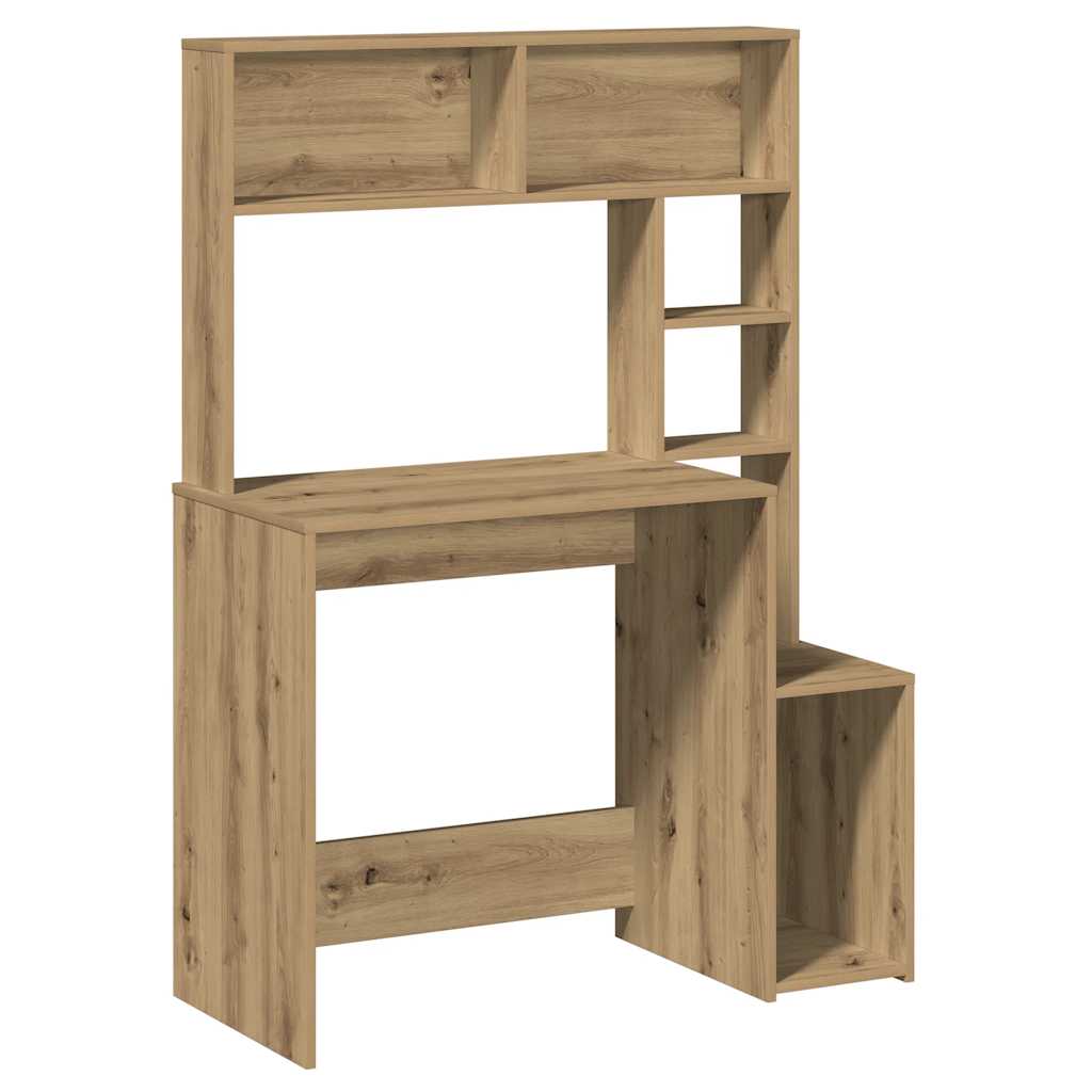 vidaXL Birou cu rafturi stejar artizanal 100x45x140 cm, lemn prelucrat vidaXL Birou cu rafturi stejar artizanal 100x45x140 cm, lemn prelucrat