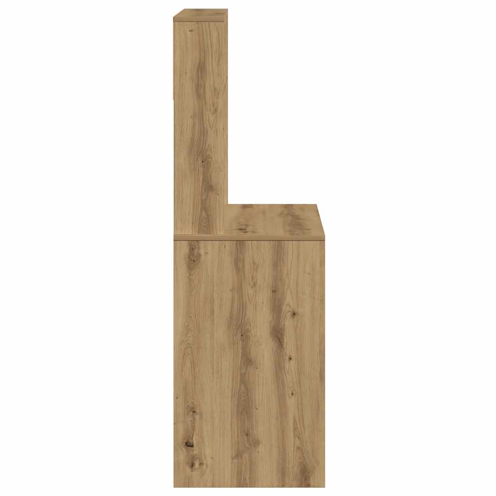 vidaXL Birou cu rafturi stejar artizanal 100x45x140 cm, lemn prelucrat vidaXL Birou cu rafturi stejar artizanal 100x45x140 cm, lemn prelucrat