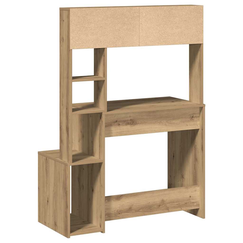 vidaXL Birou cu rafturi stejar artizanal 100x45x140 cm, lemn prelucrat vidaXL Birou cu rafturi stejar artizanal 100x45x140 cm, lemn prelucrat