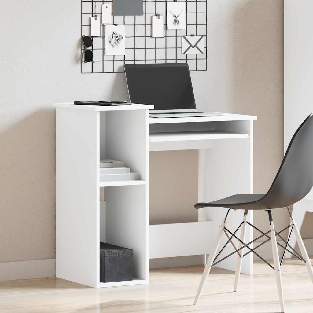 vidaXL Birou cu rafturi, alb, 84x40x78 cm, PAL vidaXL Birou cu rafturi, alb, 84x40x78 cm, PAL